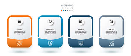 Infographic template business concept with step.のイラスト素材