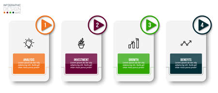 Infographic template business concept with step.のイラスト素材