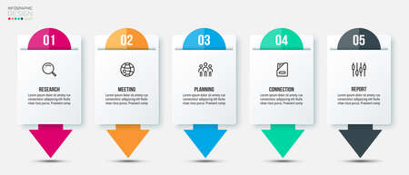 Infographic template business concept with step.のイラスト素材