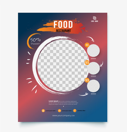 Food restaurant discount banner template.のイラスト素材