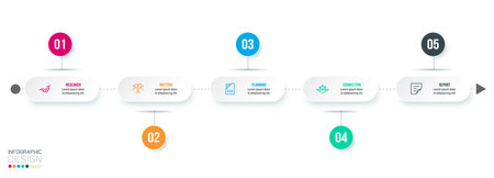 Timeline chart business infographic template.のイラスト素材