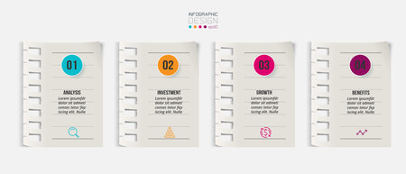 Infographic template business concept with step.のイラスト素材