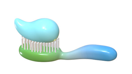 Toothbrush with toothpaste isolated on white background. 3d render.の写真素材