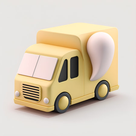 3d rendering of a yellow truck.の写真素材