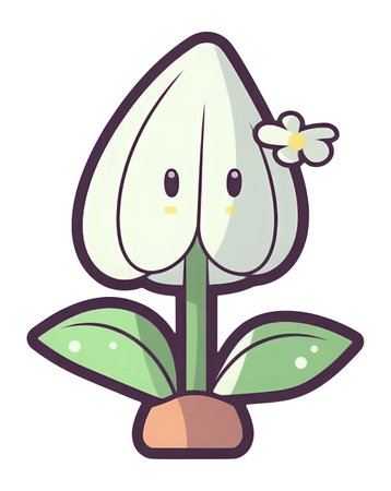 Flower sticker transparent illustration.の写真素材