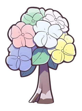 Flower sticker transparent illustration.