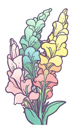 Flower sticker transparent illustration.の写真素材