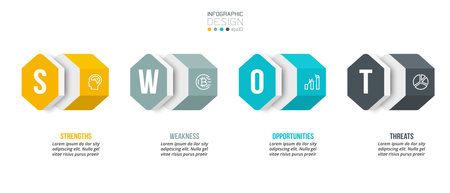 Business concept infographic template with swot analysis.のイラスト素材