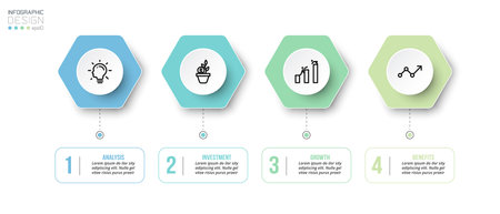Infographic template business concept with step.のイラスト素材