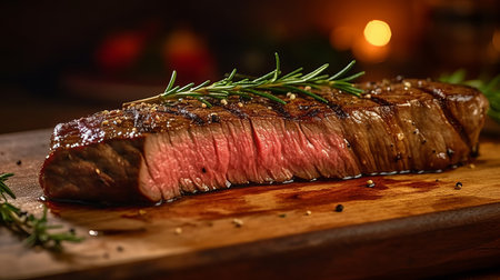 Striploin Steak is delicious food. AI Generated.の素材