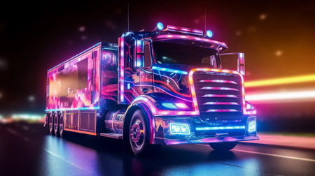 Fire truck of a beautiful Transportation with futuristic design. AI Generated.の素材