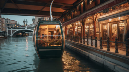 Gondola of a beautiful Transportation with futuristic design. AI Generated.の素材