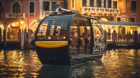 Gondola of a beautiful Transportation with futuristic design. AI Generated.の素材