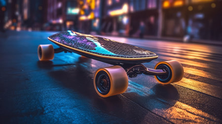Skateboard of a beautiful Transportation with futuristic design. AI Generated.の素材