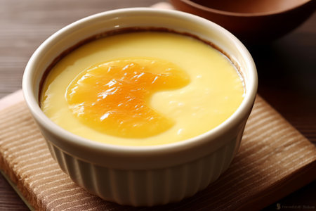Close-up top view of ingredients Japanese Custard Pudding, Japanese food. AI Generated.の素材