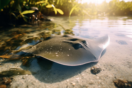 Stingray in nature, national geography, Wide life animals. AI Generated.の素材