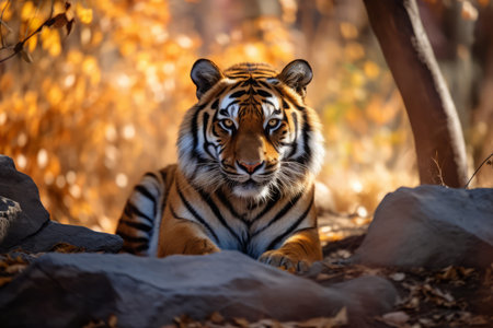 Tiger in nature, national geography, Wide life animals. AI Generated.の素材