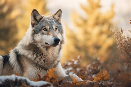 Wolf in nature, national geography, Wide life animals. AI Generated.