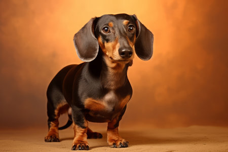 Cute Dachshund in nature, national geography, Wide life animals. AI Generated.の素材