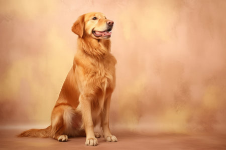 Cute Golden Retriever in nature, national geography, Wide life animals. AI Generated.の素材