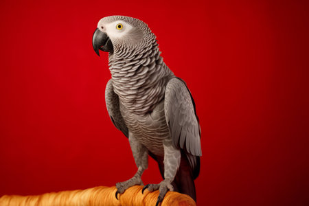 Very cute African grey parrot, in nature, national geography, Wide life animals. AI Generated.の素材