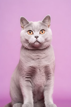 Very cute British Shorthair in nature, national geography, Wide life animals. AI Generated.の素材