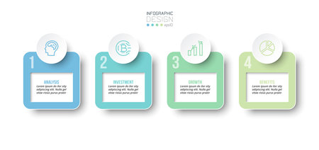 Infographic template business concept with step.のイラスト素材