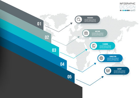 Infographic template business concept with diagram.のイラスト素材