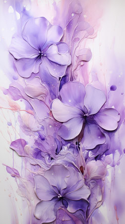 Flowers watercolor. Colorful floral backgroundの素材