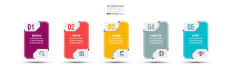 Infographic template business concept with step.のイラスト素材