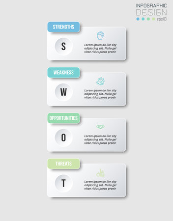 Business concept infographic template with swot analysis.のイラスト素材