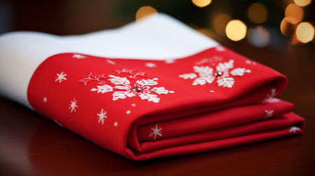Scarf for a gift on a special day, Merry Christmas or New Year.の素材