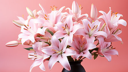 Flowers pink lilies are classic symbol of love.の素材