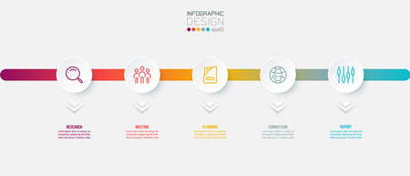 Timeline chart business infographic template.のイラスト素材