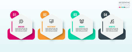 Infographic template business concept with step.のイラスト素材