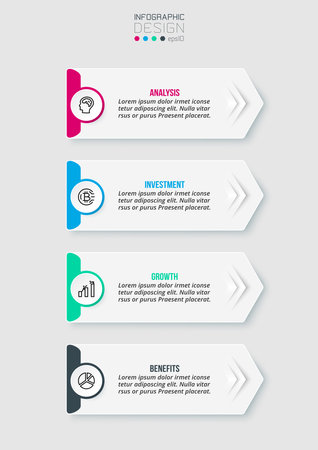 Infographic template business concept with workflow.のイラスト素材