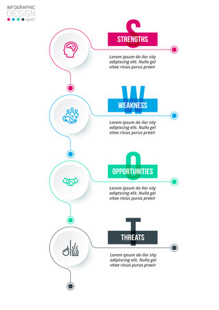 Business concept infographic template with swot analysis.のイラスト素材