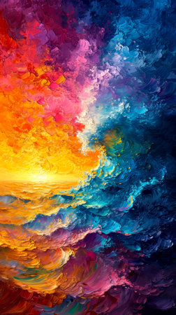 Colorful abstract background. Oil painting style.の素材