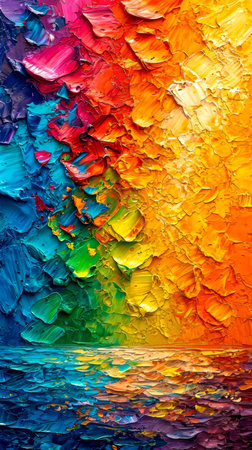 Abstract oil paint background. Oil paints on canvas. Multicolored background.の素材