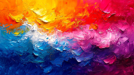 Abstract oil paint background. Colorful brushstrokes of paint.の素材