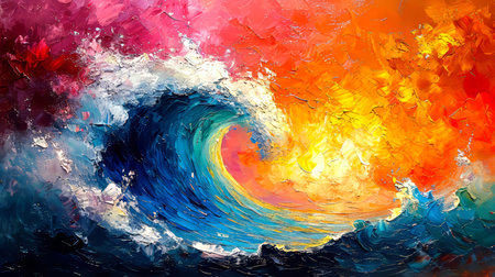 Abstract oil painting. Colorful background. Oil painting on canvas.の素材