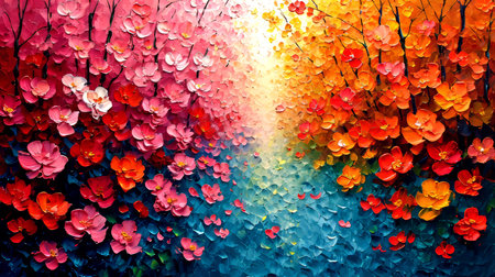 Colorful abstract background with flowers. Can be used as wall decoration.の素材