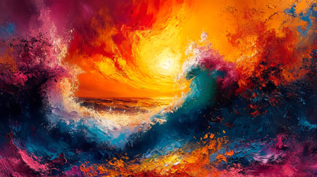 Abstract watercolor background. Colorful abstract painting. Digital art.の素材