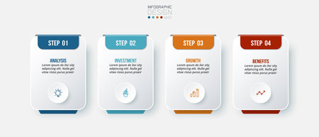 Infographic template business concept with step.のイラスト素材