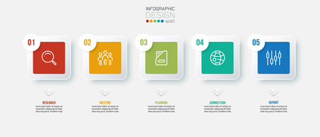 Infographic template business concept with step.のイラスト素材