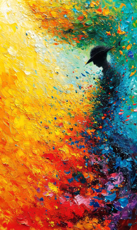 Abstract oil painting on canvas. Colorful background.の素材