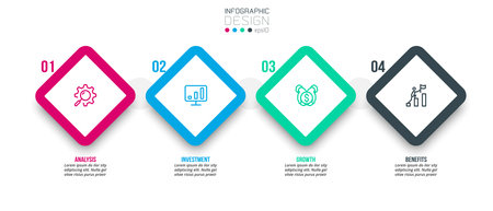 Infographic template business concept with step.のイラスト素材