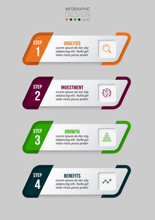 Infographic template business concept with workflow.のイラスト素材