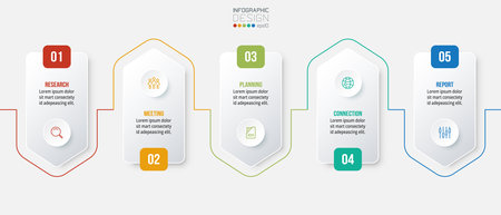 Timeline chart business infographic template.のイラスト素材