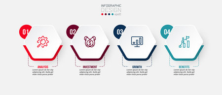 Timeline chart business infographic template.のイラスト素材